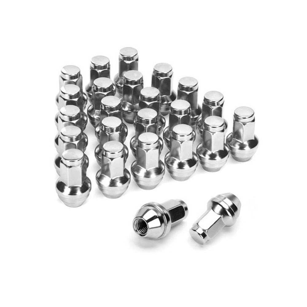 Dynofit M14x2.0 OEM Lug Nuts for Ford F150 2000-2014 One-Piece Steel 24pc